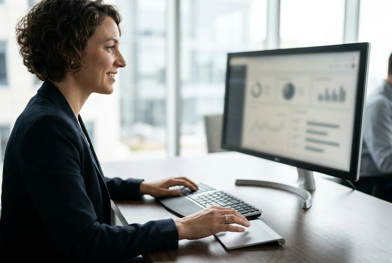 Digital specialist making a precise website performance adjustment